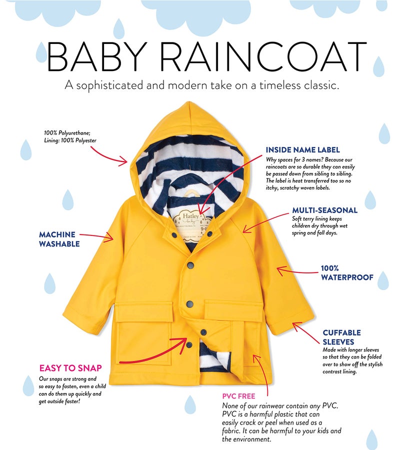 Hatley Baby Boys Printed Raincoats, Yellow, 18-24 Months - Image 5